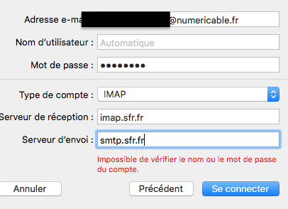 boite mail numericable