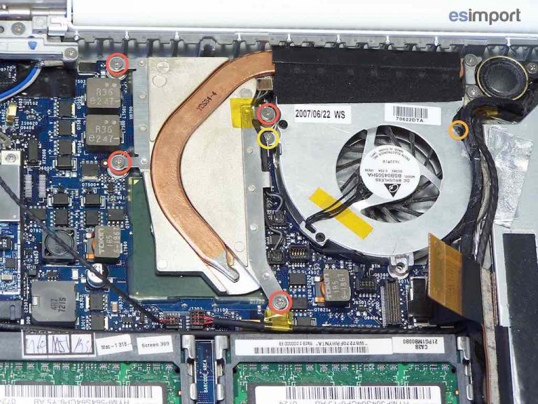 Changement carte mère macbook A1181