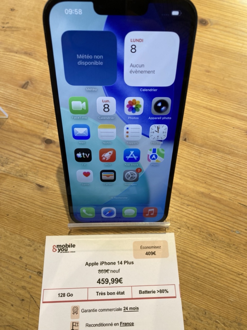Apple iPhone 14 Plus 128 Go - Très bon état d’occasion à Strasbourg chez Kinkajou Repair