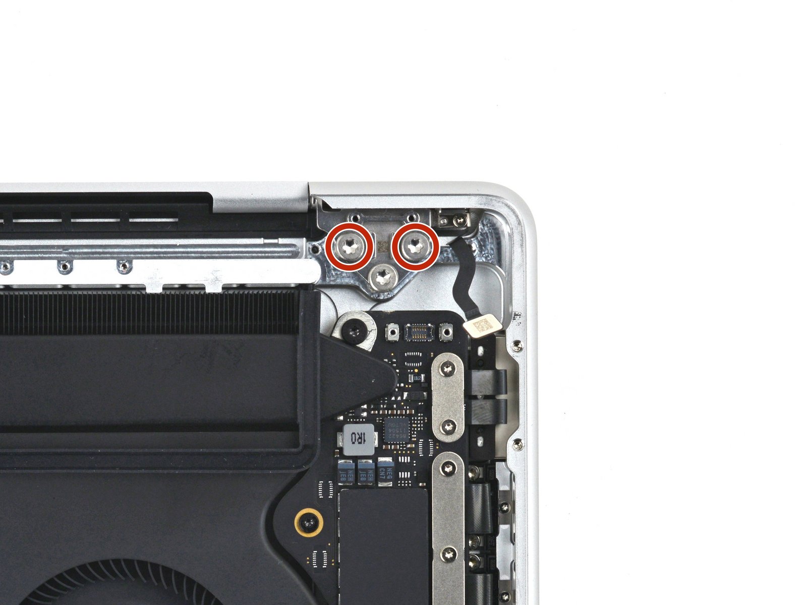 changer écran MacBook Pro 14 pouces 2021 A2442 - vis Torx T8 des charnières écran vue 1