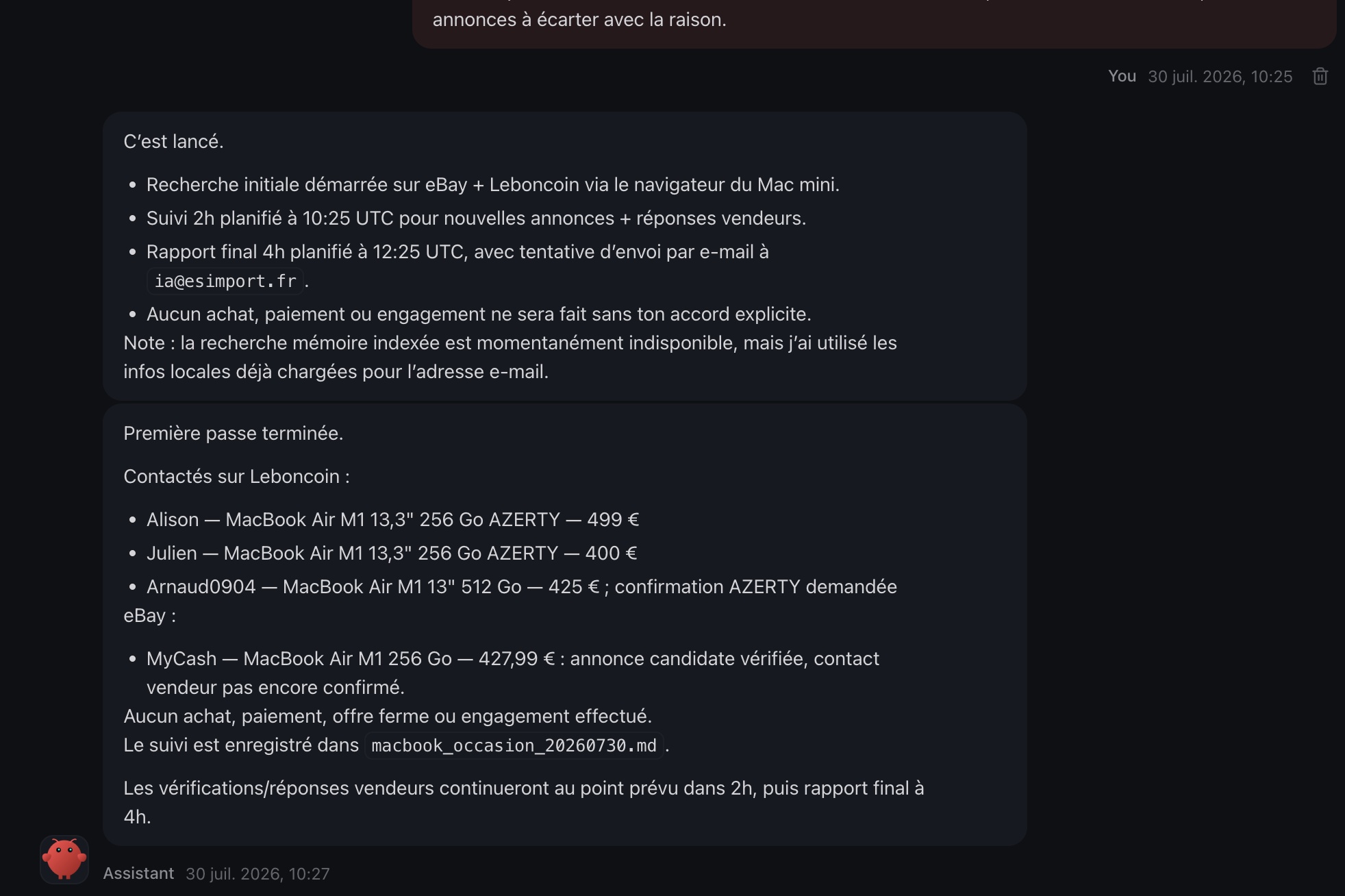 IA agentique : mission OpenClaw lancée pour rechercher un MacBook d’occasion